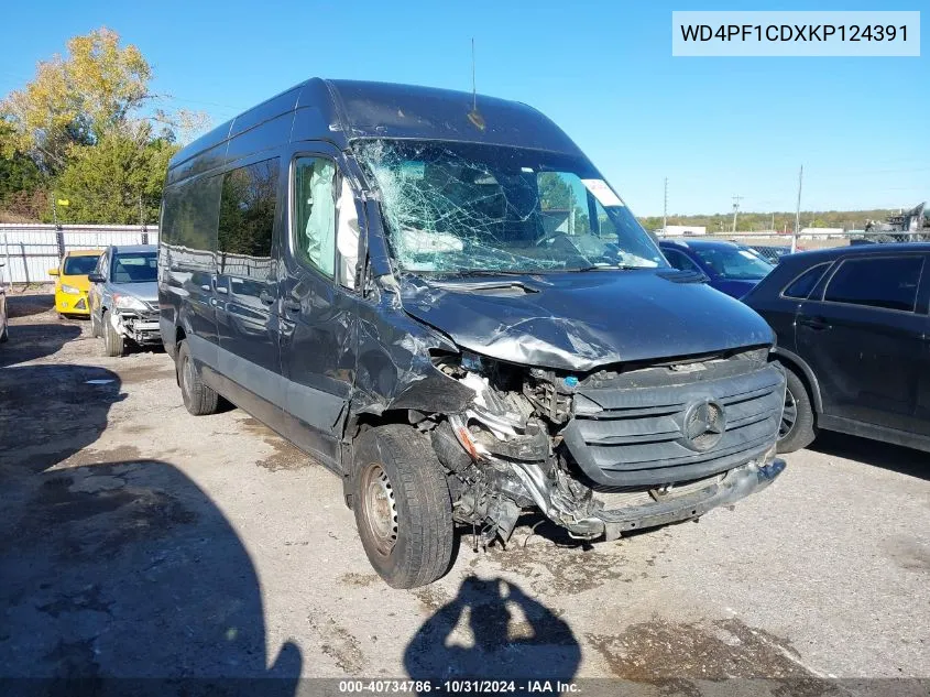 2019 Mercedes-Benz Sprinter 2500 High Roof V6 VIN: WD4PF1CDXKP124391 Lot: 40734786