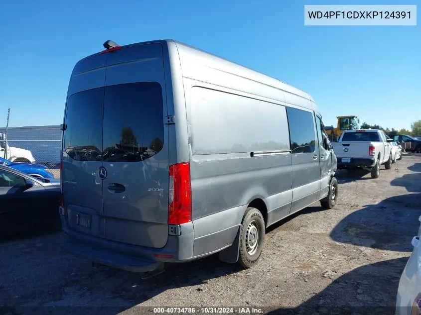 2019 Mercedes-Benz Sprinter 2500 High Roof V6 VIN: WD4PF1CDXKP124391 Lot: 40734786