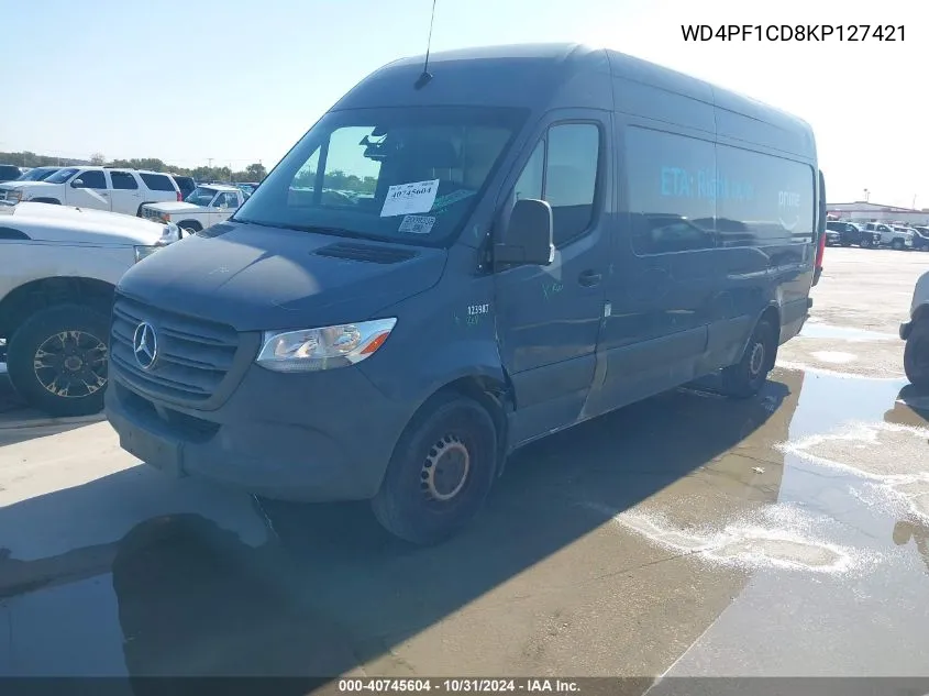 2019 Mercedes-Benz Sprinter 2500 High Roof V6 VIN: WD4PF1CD8KP127421 Lot: 40745604