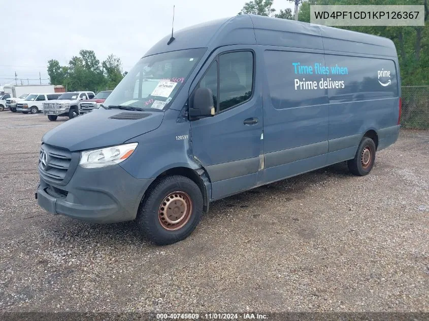 2019 Mercedes-Benz Sprinter 2500 High Roof V6 VIN: WD4PF1CD1KP126367 Lot: 40745609