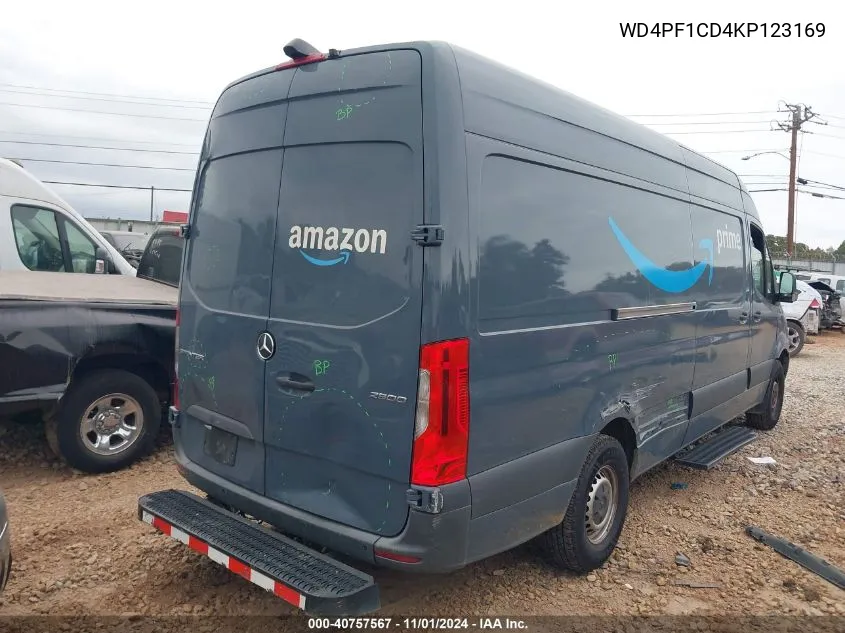 2019 Mercedes-Benz Sprinter 2500 High Roof V6 VIN: WD4PF1CD4KP123169 Lot: 40757567