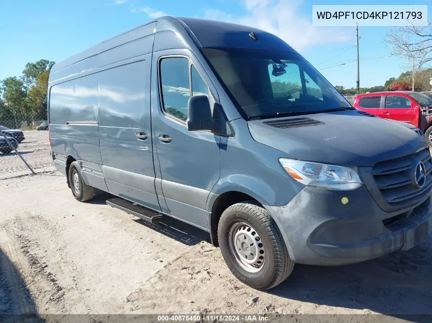 2019 Mercedes-Benz Sprinter 2500 High Roof V6 VIN: WD4PF1CD4KP121793 Lot: 40875450