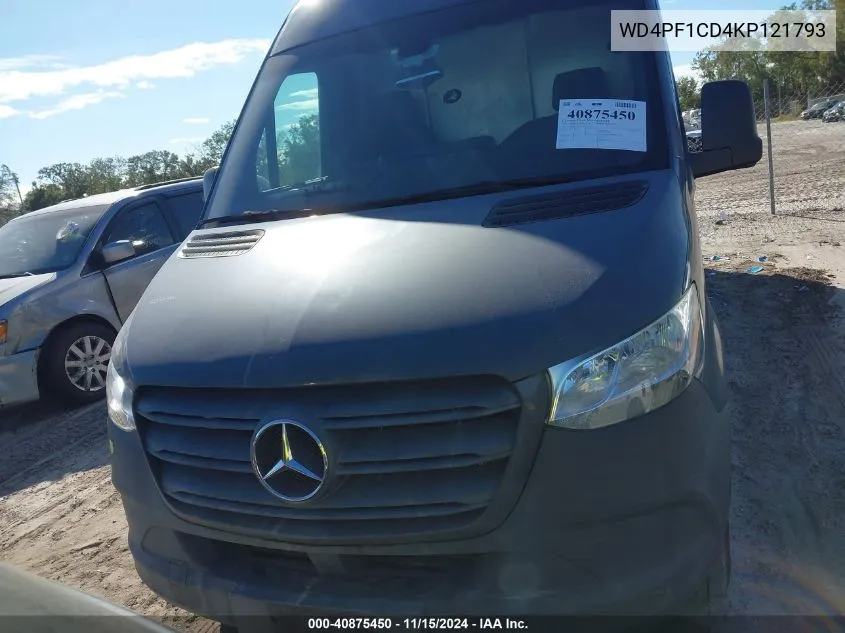 2019 Mercedes-Benz Sprinter 2500 High Roof V6 VIN: WD4PF1CD4KP121793 Lot: 40875450