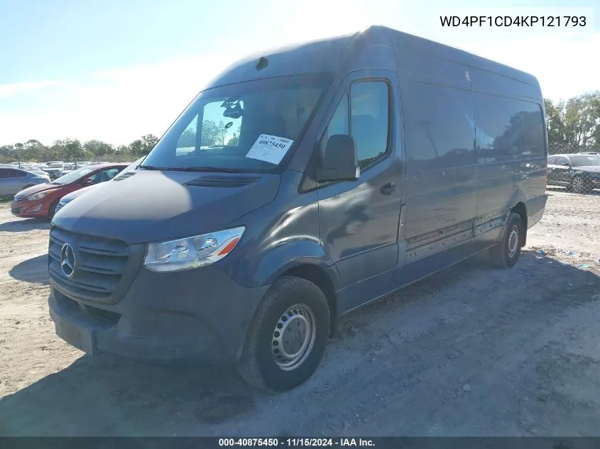 2019 Mercedes-Benz Sprinter 2500 High Roof V6 VIN: WD4PF1CD4KP121793 Lot: 40875450