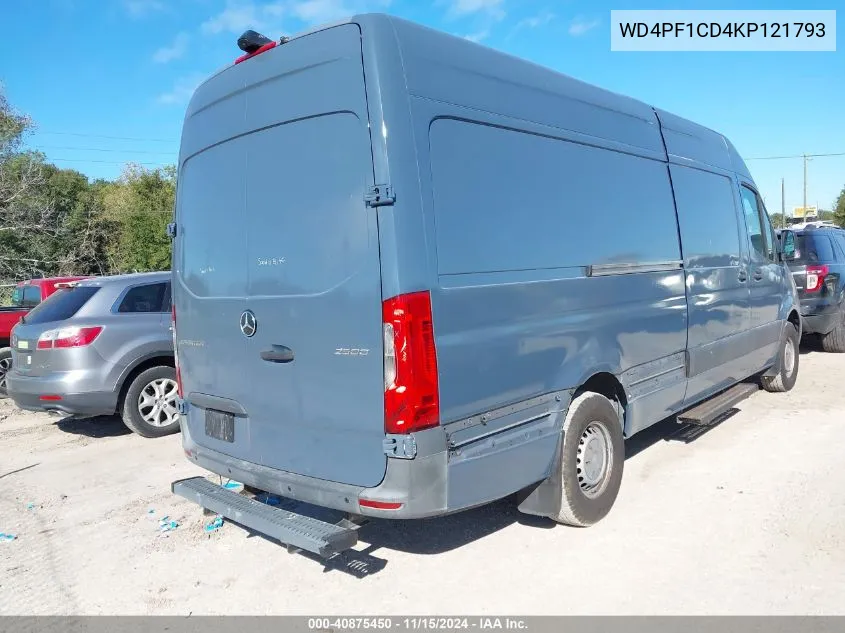 2019 Mercedes-Benz Sprinter 2500 High Roof V6 VIN: WD4PF1CD4KP121793 Lot: 40875450