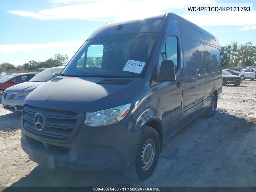 2019 Mercedes-Benz Sprinter 2500 High Roof V6 VIN: WD4PF1CD4KP121793 Lot: 40875450