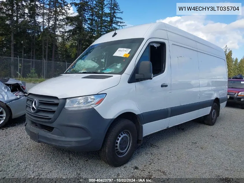 2020 Mercedes-Benz Sprinter 2500 High Roof V6 VIN: W1W4ECHY3LT035704 Lot: 40423797