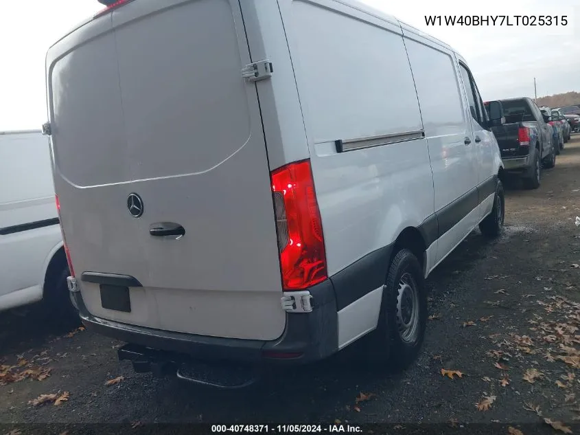 2020 Mercedes-Benz Sprinter 2500 Standard Roof I4 VIN: W1W40BHY7LT025315 Lot: 40748371