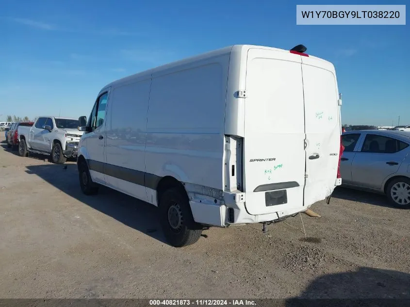 2020 Mercedes-Benz Sprinter 1500 Standard Roof I4 VIN: W1Y70BGY9LT038220 Lot: 40821873