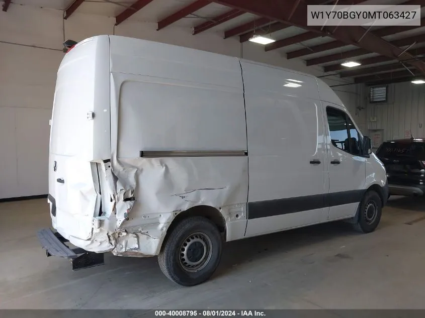 2021 Mercedes-Benz Sprinter 1500 Standard Roof I4 VIN: W1Y70BGY0MT063427 Lot: 40008795