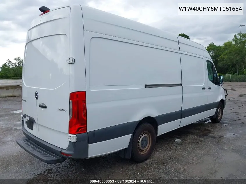 2021 Mercedes-Benz Sprinter 2500 High Roof I4 VIN: W1W40CHY6MT051654 Lot: 40300353