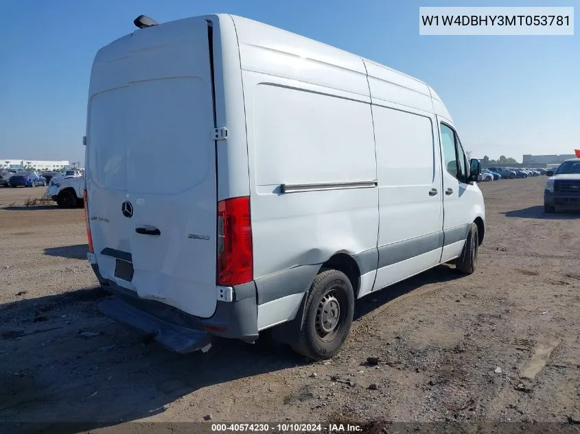 2021 Mercedes-Benz Sprinter 2500 Standard Roof I4 Diesel VIN: W1W4DBHY3MT053781 Lot: 40574230