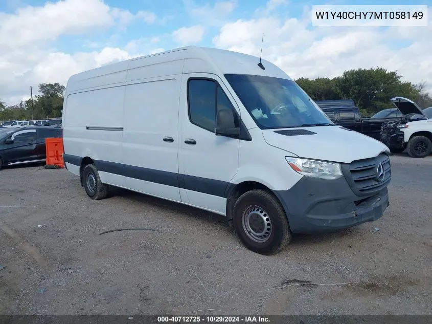 2021 Mercedes-Benz Sprinter 2500 High Roof I4 VIN: W1Y40CHY7MT058149 Lot: 40712725