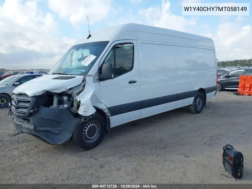 2021 Mercedes-Benz Sprinter 2500 High Roof I4 VIN: W1Y40CHY7MT058149 Lot: 40712725