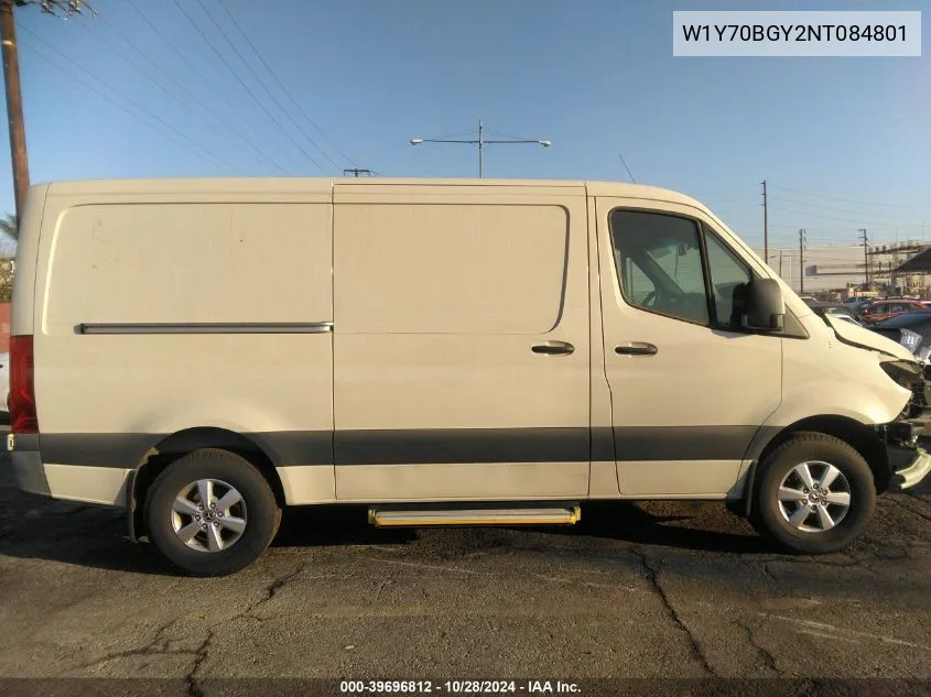 2022 Mercedes-Benz Sprinter 1500 Standard Roof I4 VIN: W1Y70BGY2NT084801 Lot: 39696812