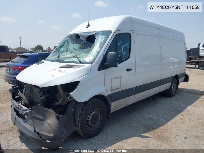 2022 Mercedes-Benz Sprinter 2500 High Roof V6 VIN: W1Y4ECHY5NT111658 Lot: 39953033