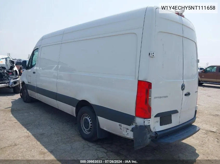 2022 Mercedes-Benz Sprinter 2500 High Roof V6 VIN: W1Y4ECHY5NT111658 Lot: 39953033