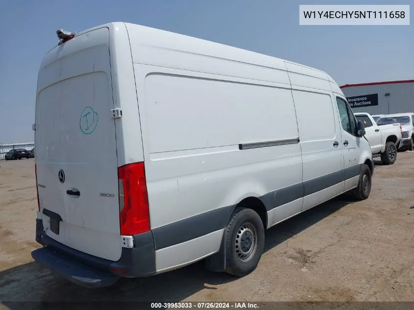 2022 Mercedes-Benz Sprinter 2500 High Roof V6 VIN: W1Y4ECHY5NT111658 Lot: 39953033