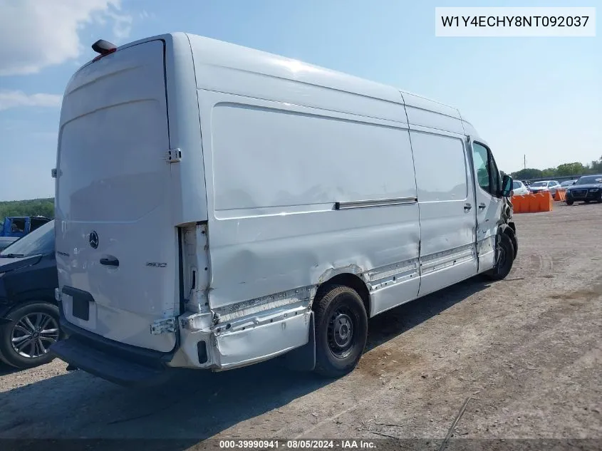 2022 Mercedes-Benz Sprinter 2500 High Roof V6 VIN: W1Y4ECHY8NT092037 Lot: 39990941