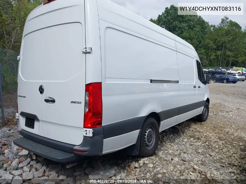 2022 Mercedes-Benz Sprinter 2500 High Roof I4 Diesel VIN: W1Y4DCHYXNT083116 Lot: 40328725