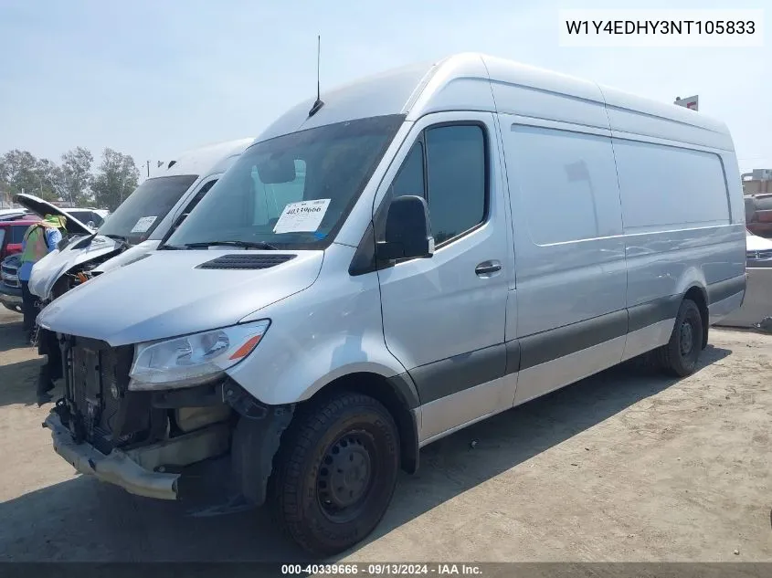 2022 Mercedes-Benz Sprinter 2500 High Roof V6 VIN: W1Y4EDHY3NT105833 Lot: 40339666