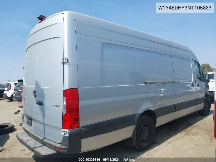 2022 Mercedes-Benz Sprinter 2500 High Roof V6 VIN: W1Y4EDHY3NT105833 Lot: 40339666