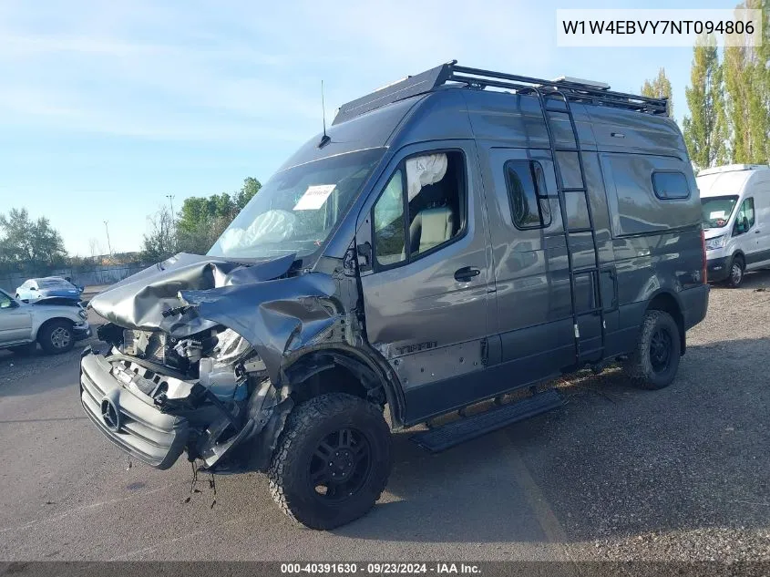 2022 Mercedes-Benz Sprinter 2500 2500 VIN: W1W4EBVY7NT094806 Lot: 40391630