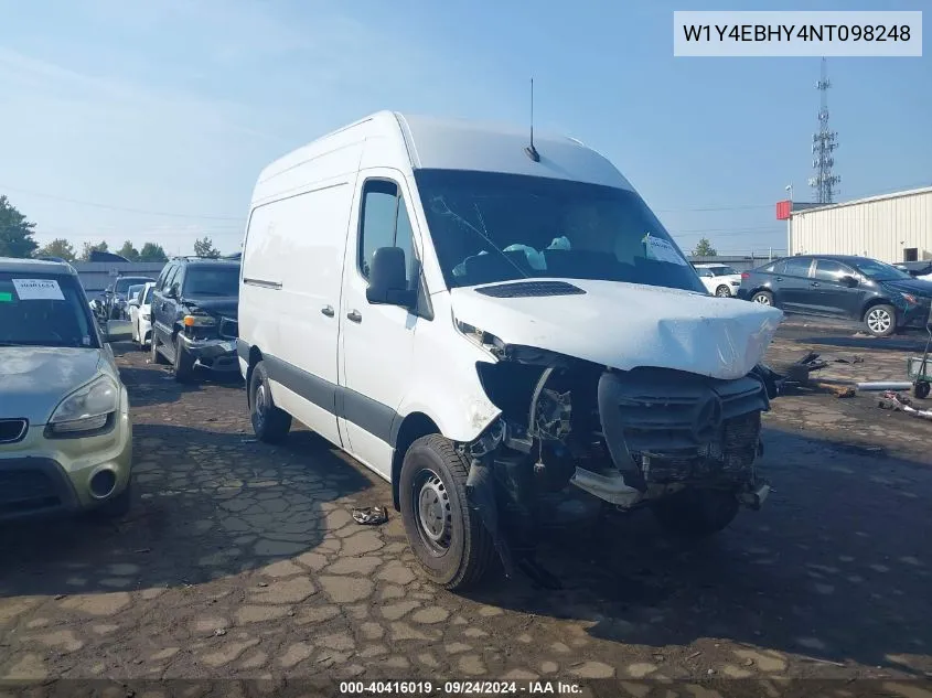 2022 Mercedes-Benz Sprinter 2500 Standard Roof V6 VIN: W1Y4EBHY4NT098248 Lot: 40416019