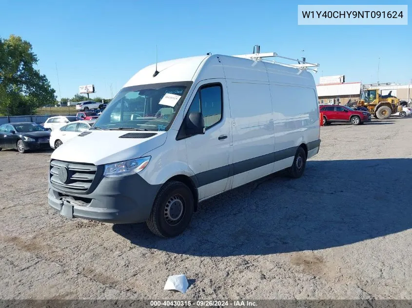 2022 Mercedes-Benz Sprinter 2500 High Roof I4 VIN: W1Y40CHY9NT091624 Lot: 40430315