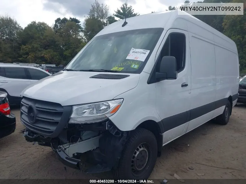 2022 Mercedes-Benz Sprinter 2500 High Roof I4 VIN: W1Y40CHY2NT099242 Lot: 40453200