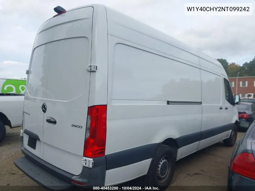 2022 Mercedes-Benz Sprinter 2500 High Roof I4 VIN: W1Y40CHY2NT099242 Lot: 40453200