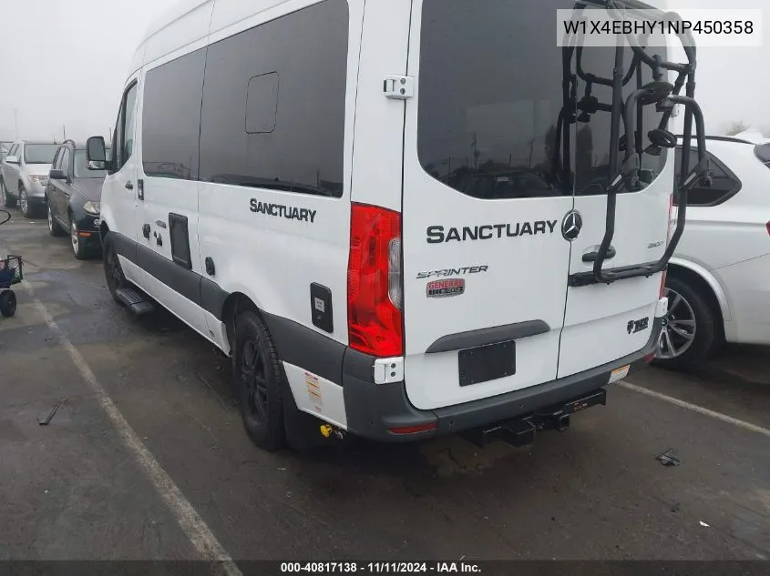 2022 Mercedes-Benz Sprinter 2500 VIN: W1X4EBHY1NP450358 Lot: 40817138