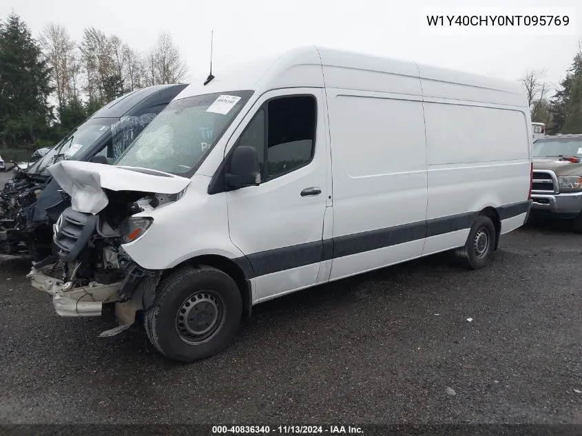 2022 Mercedes-Benz Sprinter 2500 High Roof I4 VIN: W1Y40CHY0NT095769 Lot: 40836340