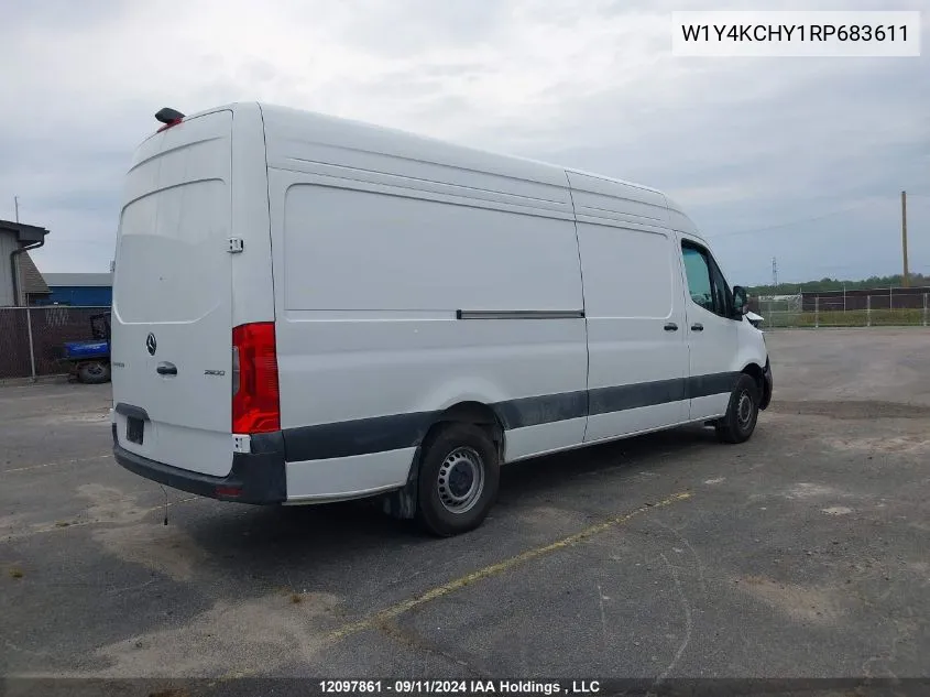 2024 Mercedes-Benz Sprinter 2500 VIN: W1Y4KCHY1RP683611 Lot: 12097861