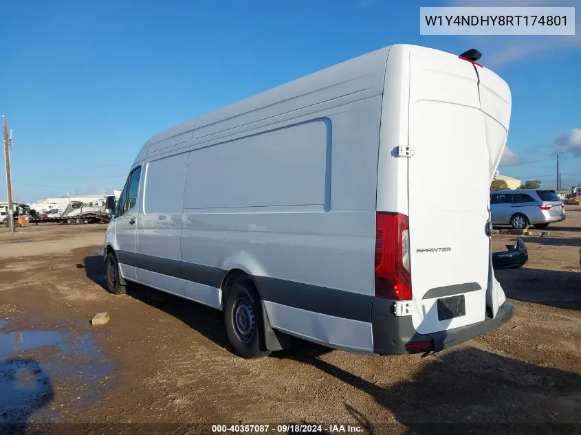 2024 Mercedes-Benz Sprinter 2500 High Roof 4-Cyl Diesel Ho VIN: W1Y4NDHY8RT174801 Lot: 40357087