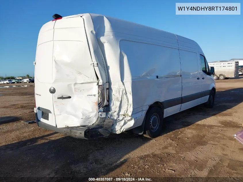 2024 Mercedes-Benz Sprinter 2500 High Roof 4-Cyl Diesel Ho VIN: W1Y4NDHY8RT174801 Lot: 40357087