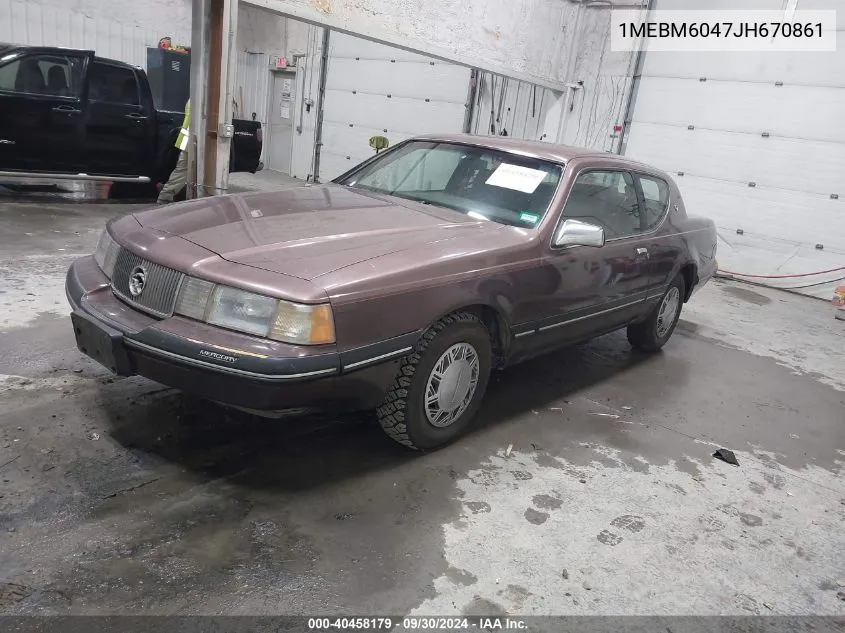 1988 Mercury Cougar Ls VIN: 1MEBM6047JH670861 Lot: 40458179