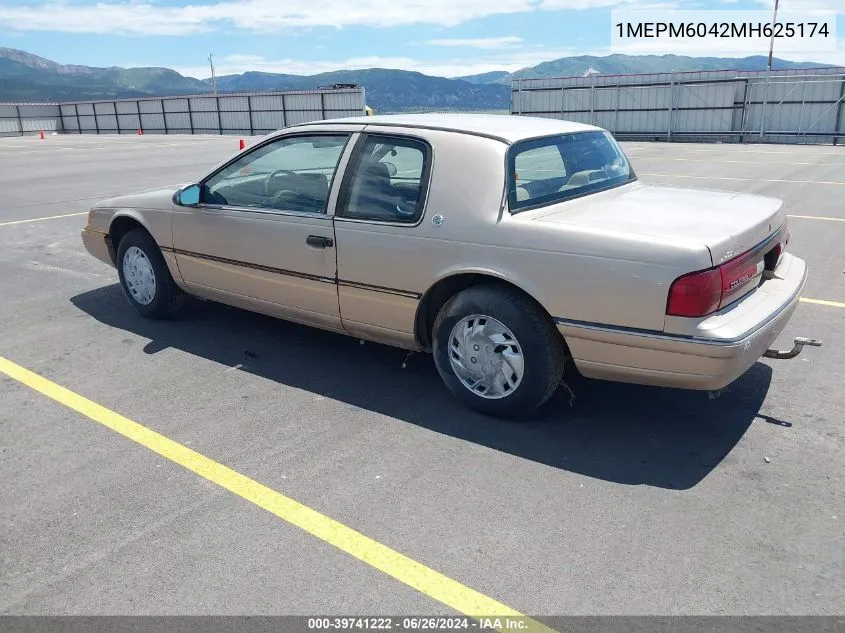 1991 Mercury Cougar Ls VIN: 1MEPM6042MH625174 Lot: 39741222