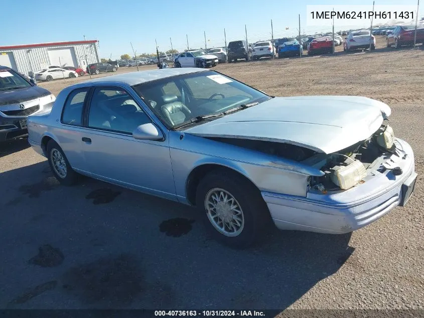 1993 Mercury Cougar Xr7 VIN: 1MEPM6241PH611431 Lot: 40736163