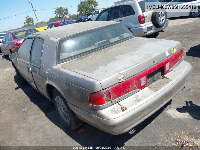 1995 Mercury Cougar Xr7 VIN: 1MELM62W8SH655418 Lot: 40244125