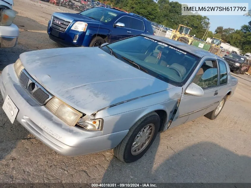 1995 Mercury Cougar Xr7 VIN: 1MELM62W7SH617792 Lot: 40318351