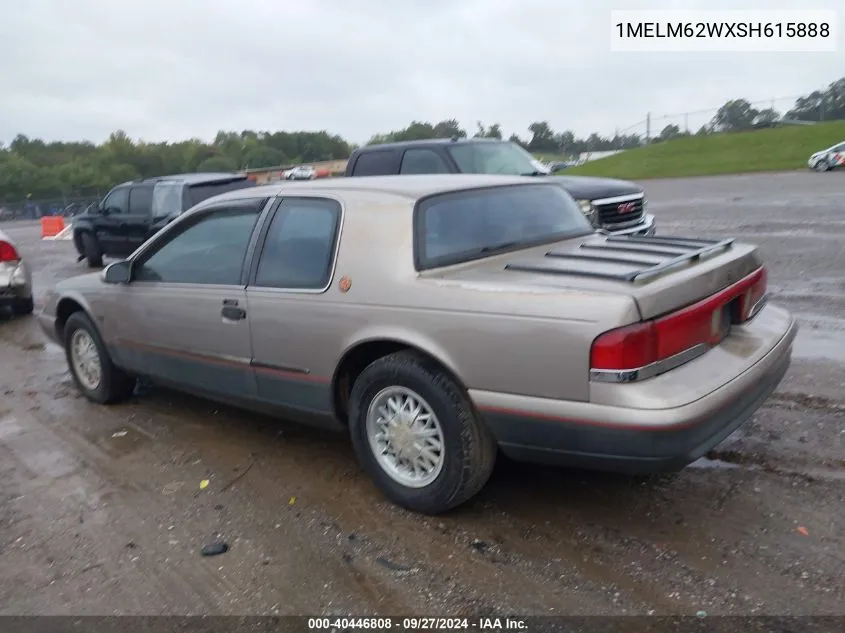 1995 Mercury Cougar Xr7 VIN: 1MELM62WXSH615888 Lot: 40446808