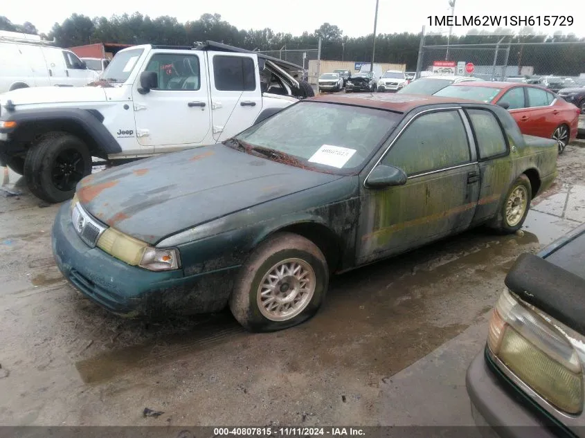 1995 Mercury Cougar Xr7 VIN: 1MELM62W1SH615729 Lot: 40807815