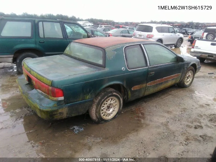 1995 Mercury Cougar Xr7 VIN: 1MELM62W1SH615729 Lot: 40807815