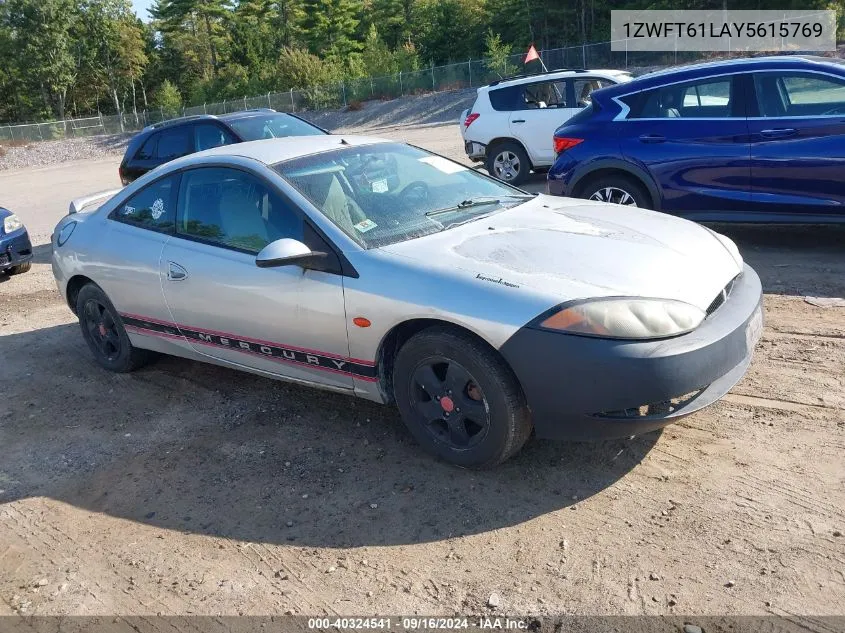 2000 Mercury Cougar V6 VIN: 1ZWFT61LAY5615769 Lot: 40324541