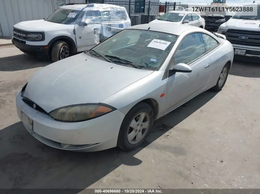 2000 Mercury Cougar V6 VIN: 1ZWFT61L1Y5623888 Lot: 40696680