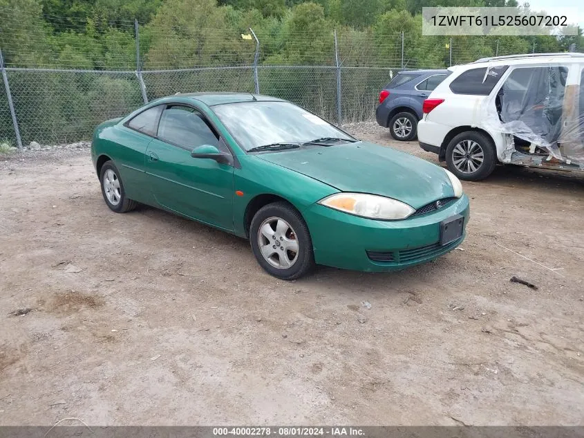 2002 Mercury Cougar V6 VIN: 1ZWFT61L525607202 Lot: 40002278