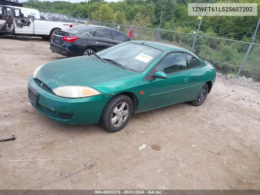 2002 Mercury Cougar V6 VIN: 1ZWFT61L525607202 Lot: 40002278