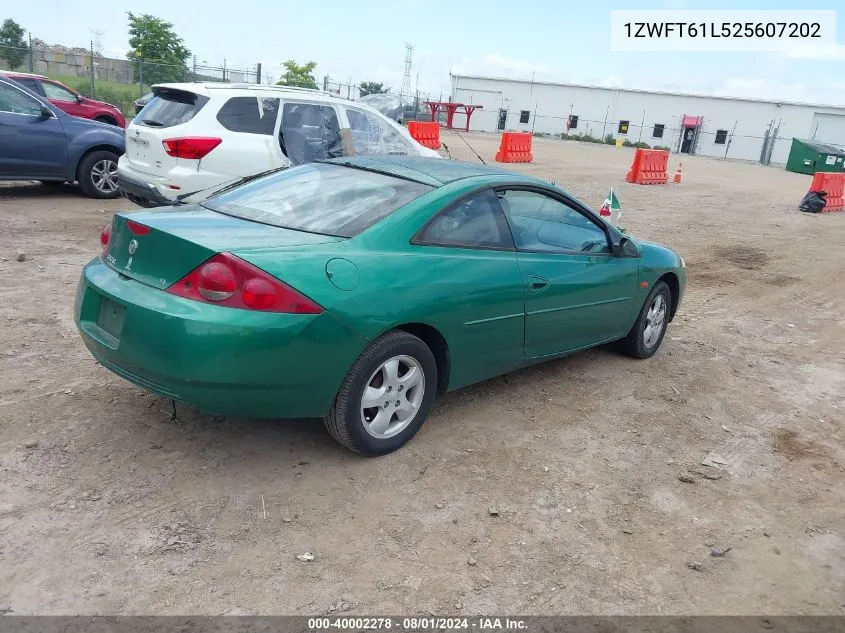 2002 Mercury Cougar V6 VIN: 1ZWFT61L525607202 Lot: 40002278