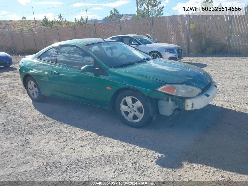 2002 Mercury Cougar I4 VIN: 1ZWFT603325614666 Lot: 40505495